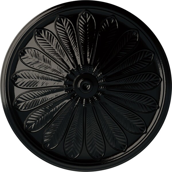 Ekena Millwork Brontes Ceiling Medallion (Fits Canopies up to 3 5/8"), Hnd-Painted Black Pearl, 25 1/2"OD x 5 1/2"P CM25BRBPS - main